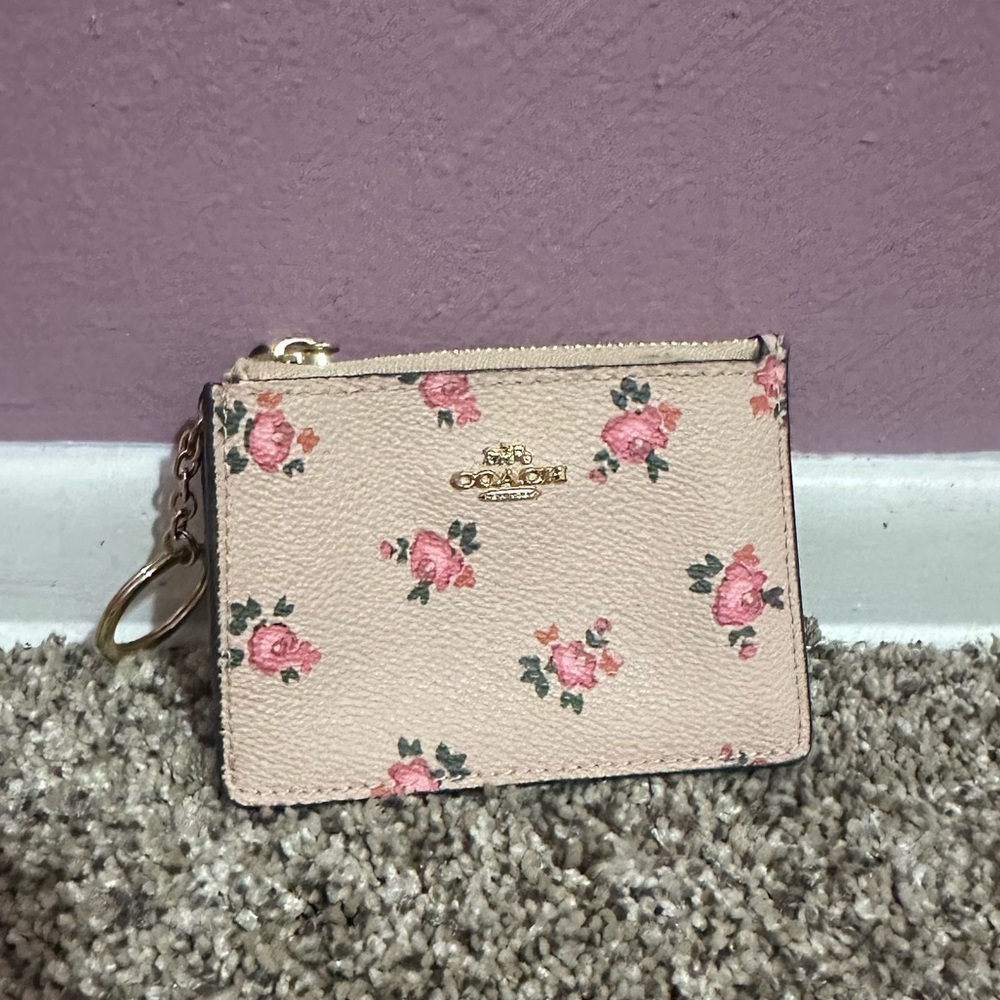 Coach Pink Floral Wristlet